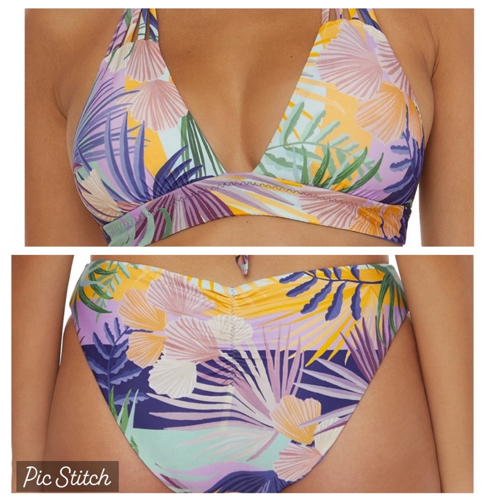BECCA Under The Sea Reversible  Tropical Print Bikini